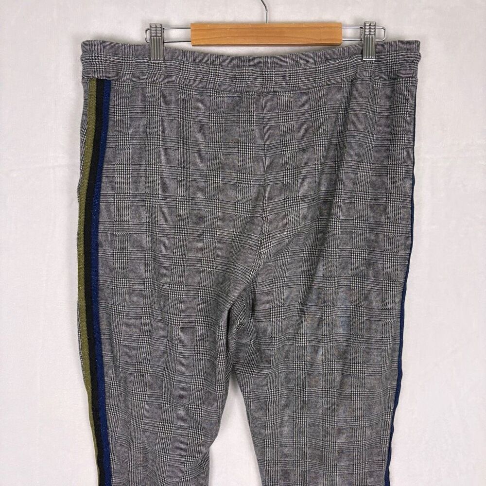 Maeve by Anthropologie Black Plaid with Sparkle Striped Side Pants Size Large - Picture 9 of 12